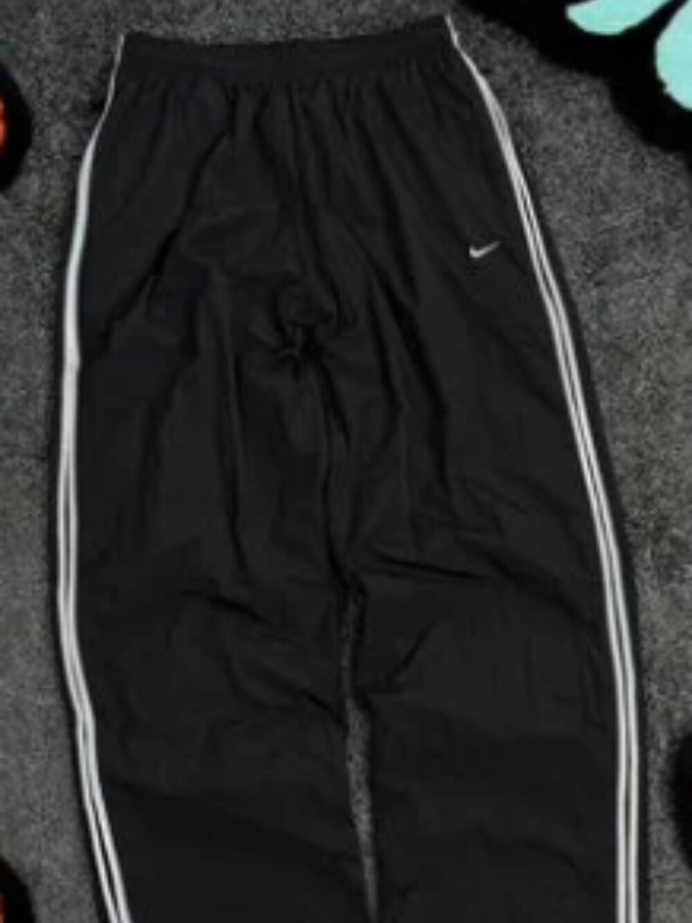 Nike Black Track Pants with White Side Stripes